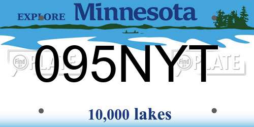 095NYT Minnesota License Plate