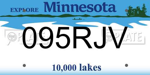 095RJV Minnesota License Plate
