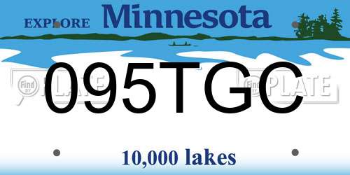 095TGC Minnesota License Plate