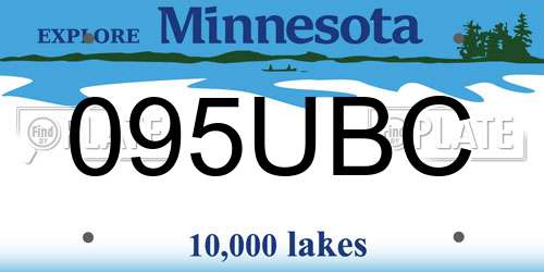 095UBC Minnesota License Plate