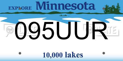 095UUR Minnesota License Plate