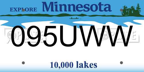 095UWW Minnesota License Plate