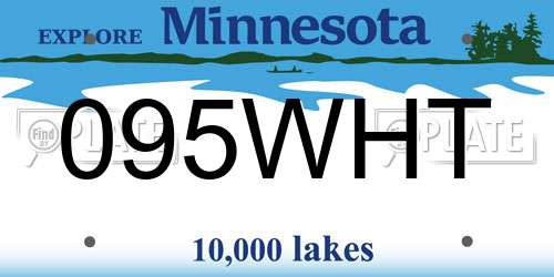 095WHT Minnesota License Plate