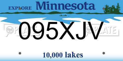 095XJV Minnesota License Plate