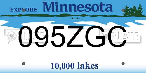 095ZGC Minnesota License Plate