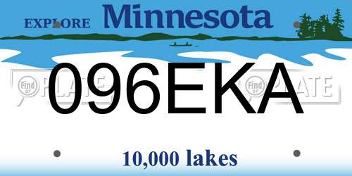 096EKA Minnesota License Plate