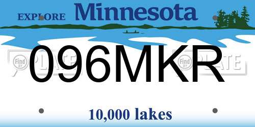 096MKR Minnesota License Plate