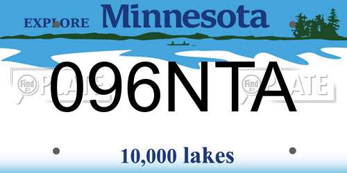 096NTA Minnesota License Plate