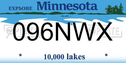 096NWX Minnesota License Plate
