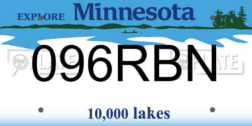 096RBN Minnesota License Plate