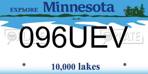 096UEV Minnesota License Plate