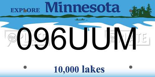 096UUM Minnesota License Plate