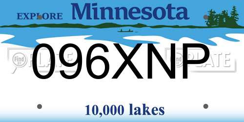 096XNP Minnesota License Plate
