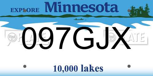 097GJX Minnesota License Plate