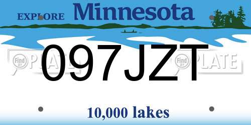 097JZT Minnesota License Plate