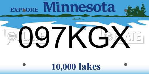 097KGX Minnesota License Plate