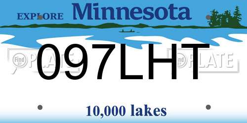 097LHT Minnesota License Plate