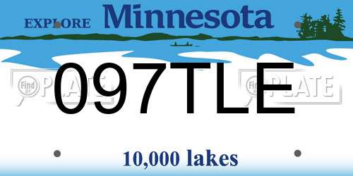 097TLE Minnesota License Plate