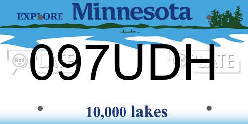 097UDH Minnesota License Plate