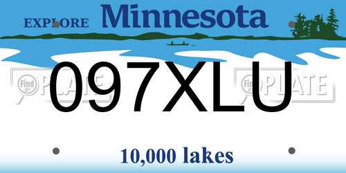 097XLU Minnesota License Plate