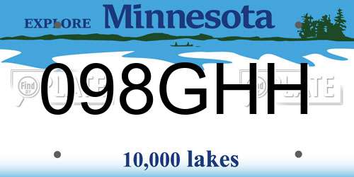 098GHH Minnesota License Plate