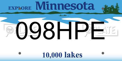 098HPE Minnesota License Plate