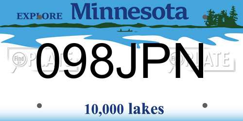 098JPN Minnesota License Plate