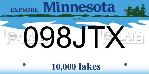 098JTX Minnesota License Plate