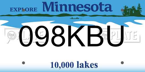 098KBU Minnesota License Plate