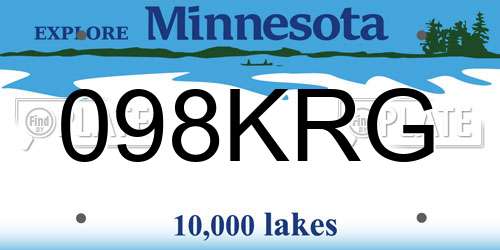 098KRG Minnesota License Plate