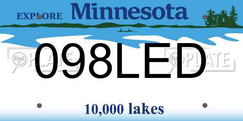 098LED Minnesota License Plate