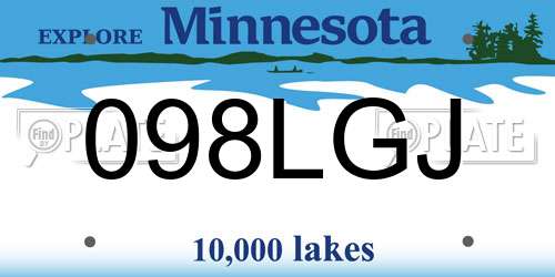 098LGJ Minnesota License Plate