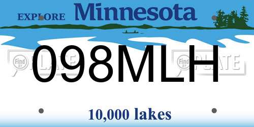 098MLH Minnesota License Plate