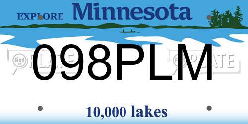098PLM Minnesota License Plate