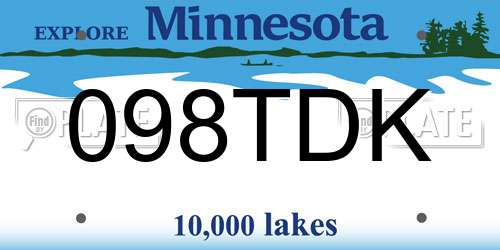 098TDK Minnesota License Plate