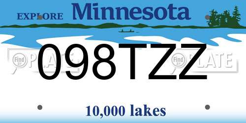 098TZZ Minnesota License Plate