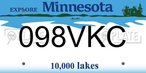 098VKC Minnesota License Plate