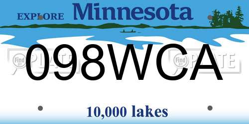 098WCA Minnesota License Plate