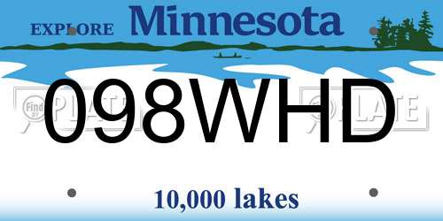 098WHD Minnesota License Plate
