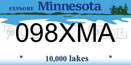 098XMA Minnesota License Plate