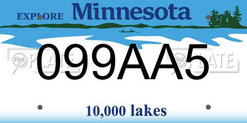 099AA5 Minnesota License Plate