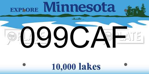 099CAF Minnesota License Plate