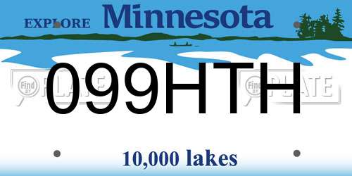 099HTH Minnesota License Plate