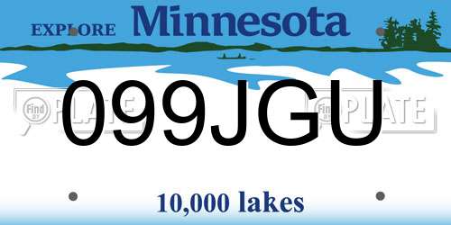 099JGU Minnesota License Plate