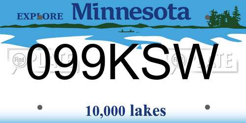 099KSW Minnesota License Plate