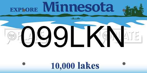099LKN Minnesota License Plate