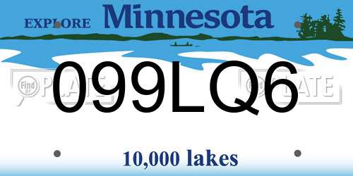 099LQ6 Minnesota License Plate