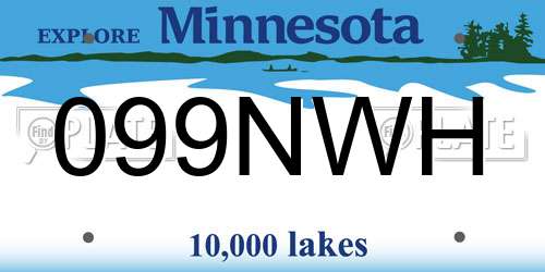 099NWH Minnesota License Plate
