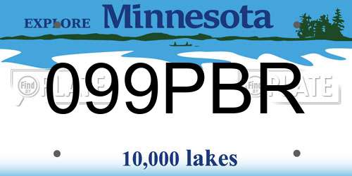 099PBR Minnesota License Plate
