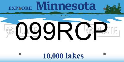 099RCP Minnesota License Plate